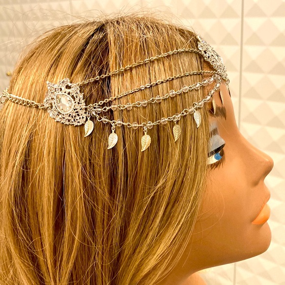 Boho crystal rhinestone headpiece crown - Picture 3 of 7